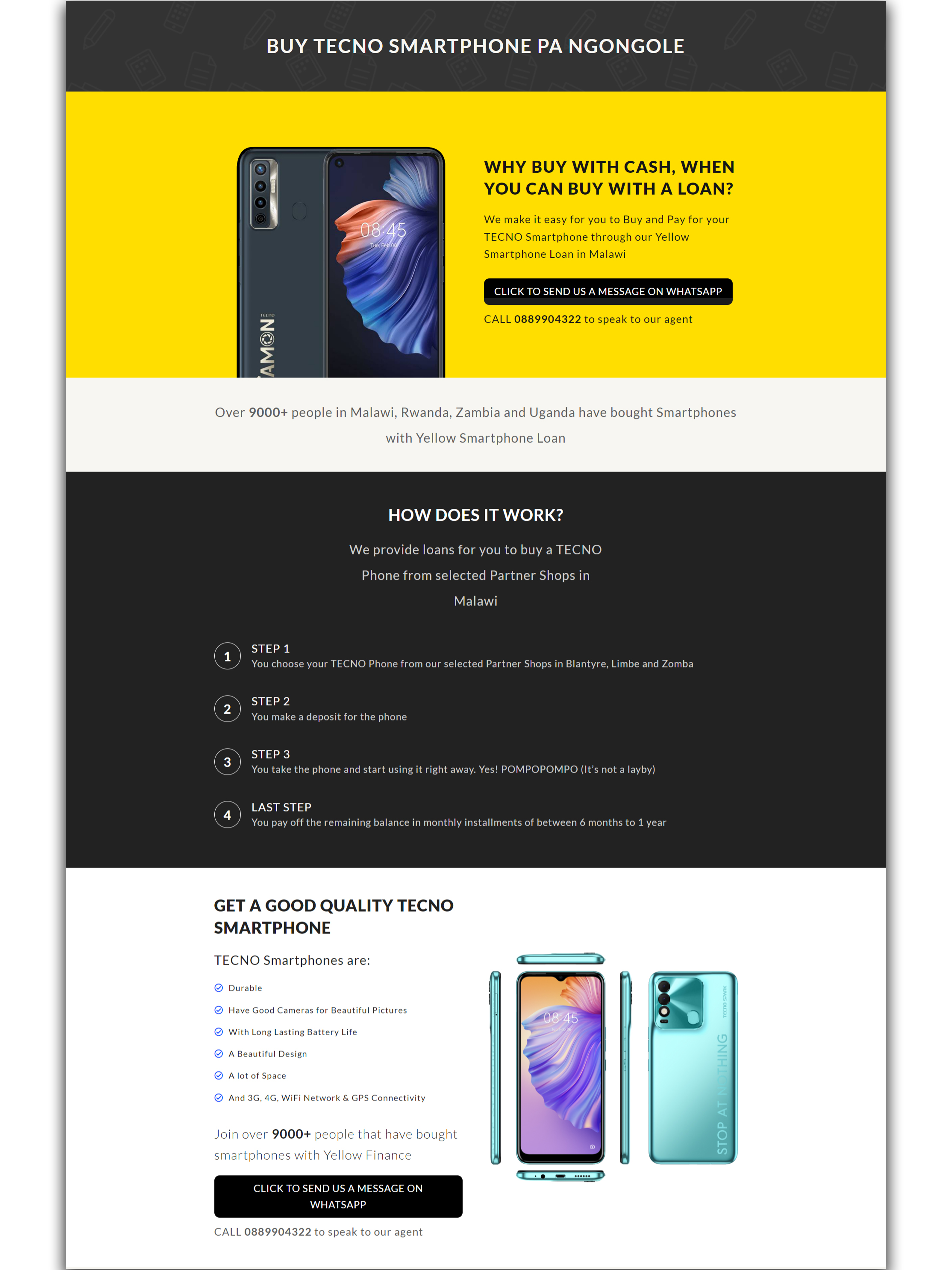Yellow-Smartphone-Loan-Landing-Page